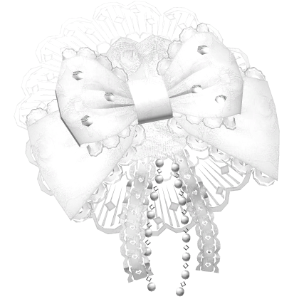 jewelry ribbon lolita canotier w lace in white