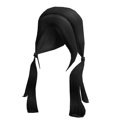 Long Cutesy Low Pigtails Black 