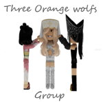 Three orange wolfs group