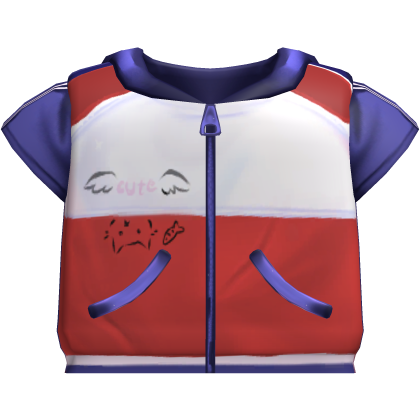 𖹭◞ kawaii cute cat red & blue gym jacket ! ! 