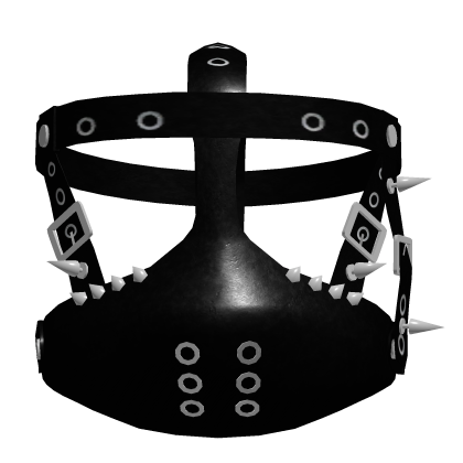 Edgy Goth Metal Spike Black silver mask