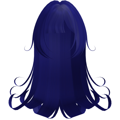 Gothic Long Dark Blue Swirly Hair