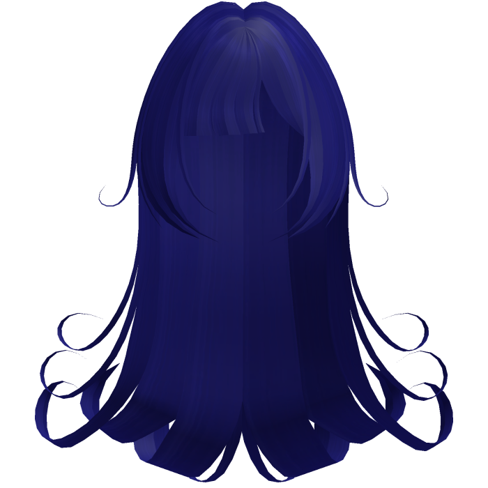 Gothic Long Dark Blue Swirly Hair