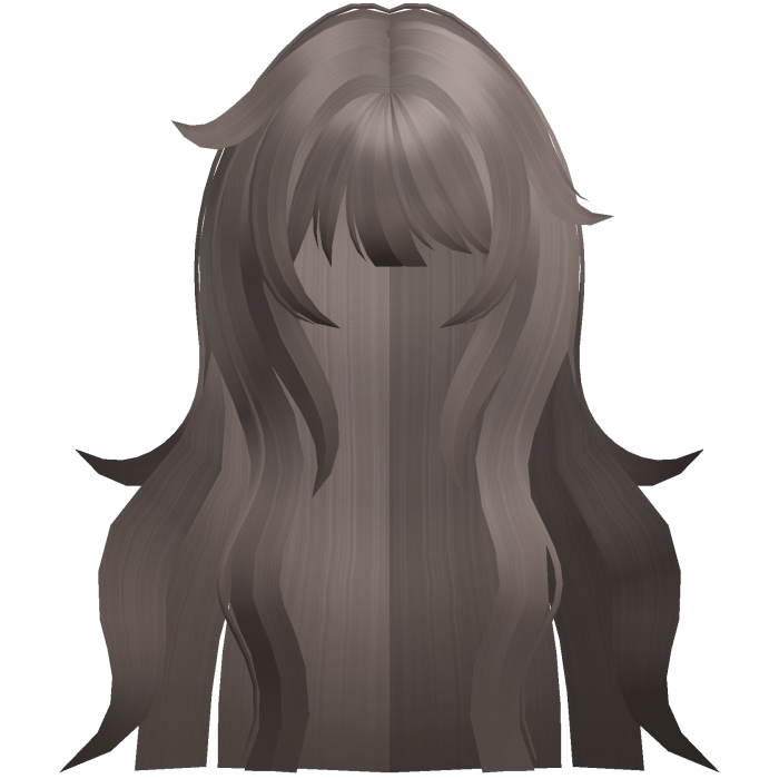 long fluffy messy anime flowy hair ash brown