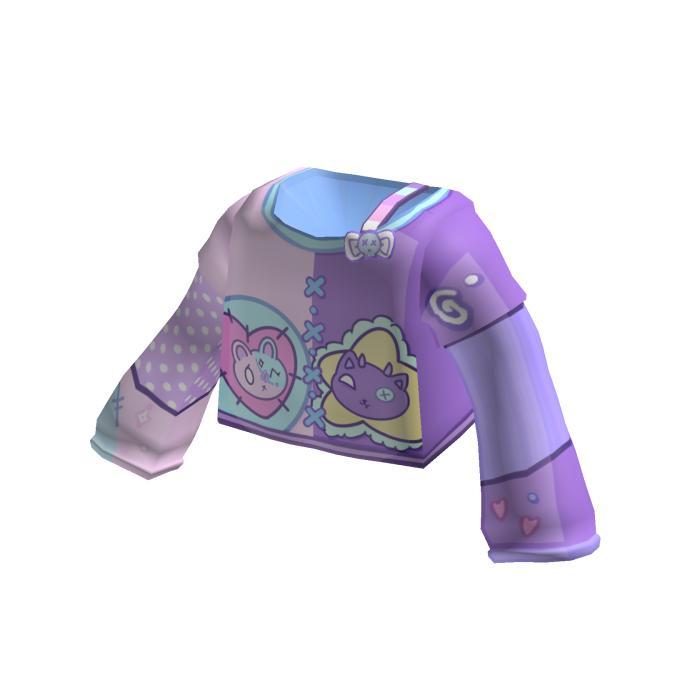 purple cute plushie monster oversized shirt