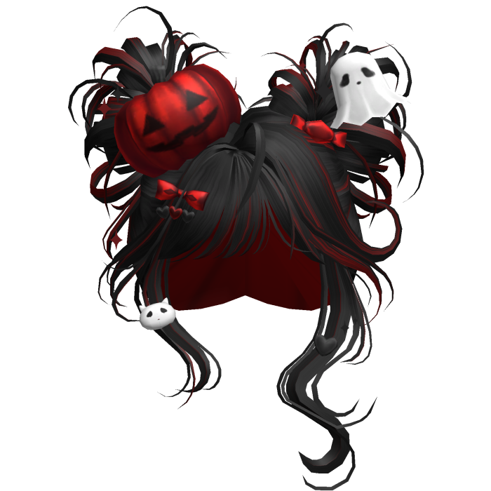 Spooky Halloween Pumpkin Buns  (Black&Red)