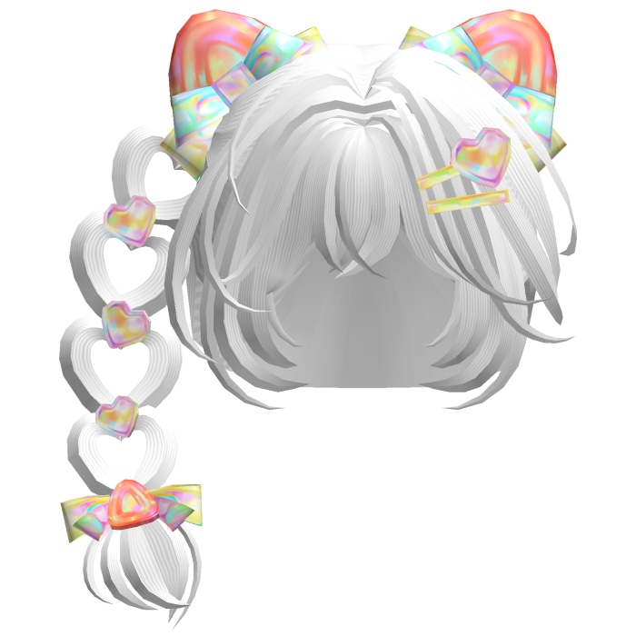Heart Braid Strawberry Ears Hair Cute in White