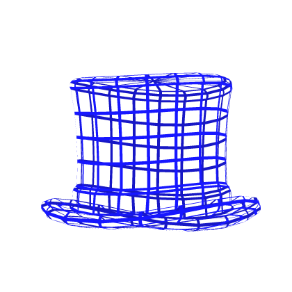 Blue Hacker Wireframe Top Hat Roblox item