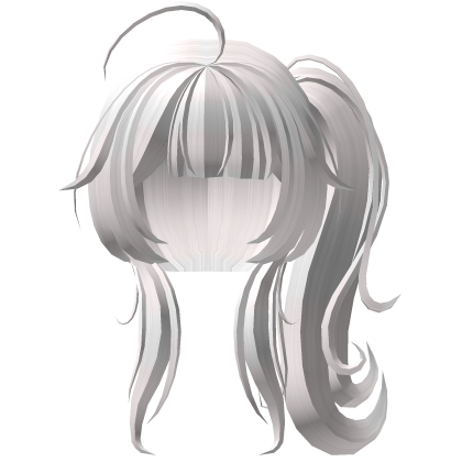 cute curly anime moe white one side pigtail 