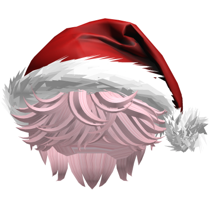 Messy Fluffy Pink Hair a Santa Hat Y2k