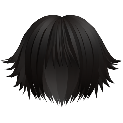 cute messy anime short hair in dark brown