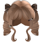 ꒰FREE꒱ : Choco Caramel Cute w/ Bows Pigtails Hair