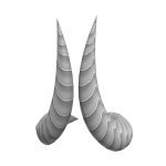 Curved Horns: White