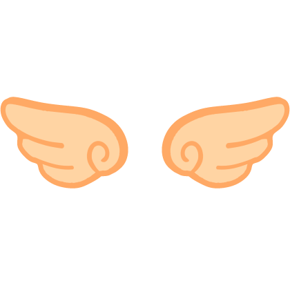 ♡ Cute Glowing Angel Chibi Wings in Orange