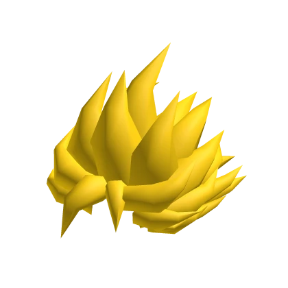 yellow spiky anime power up hair Roblox item render