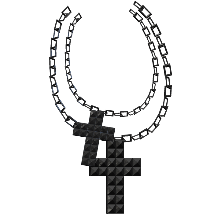 Black Studded Cross Waist Chain (Left)