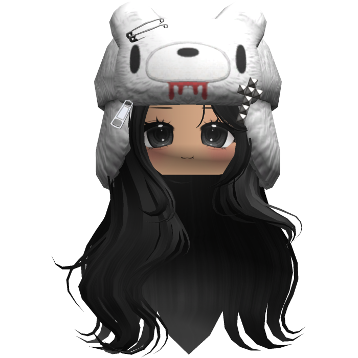 Fuzzy Bear Ushanka Flowy Long Hair (Black)