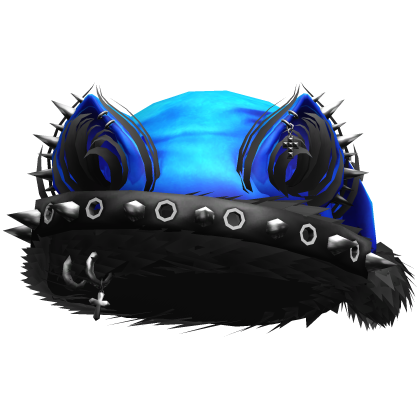 EMO Scene Cat Ear Studded Christmas Hat Blue