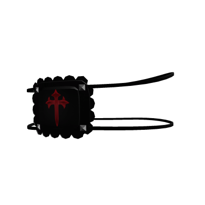 Black Cute Studded Red Cross Eyepatch low