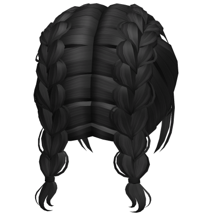 Cute Short Dutch Messy Preppy Braids in Black Roblox item