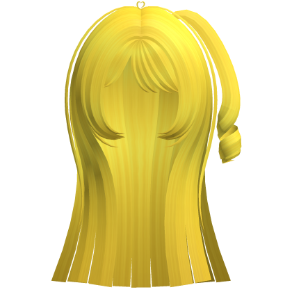 Long Straight Hair w/ Side Pigtail (Yellow) Roblox item
