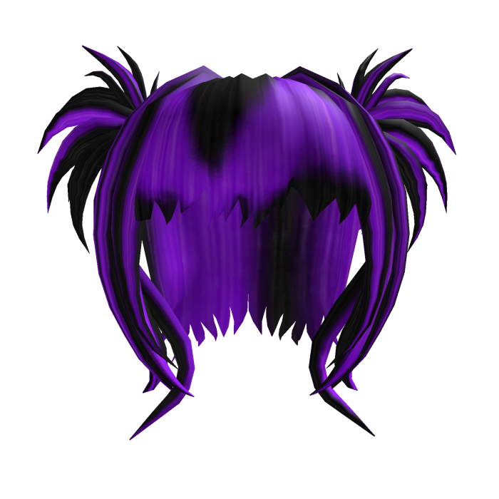 Black and Purple Scene Spiky Pigtails Hair