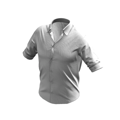 Creased Formal Rolled-Up Sleeve T-Shirt (White) thumbnail