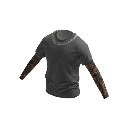 Grey Shirt w/ Tattoo Sleeves & Chain