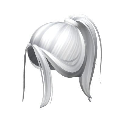 -',ৎ Messy Grunge Preppy Ponytail in White