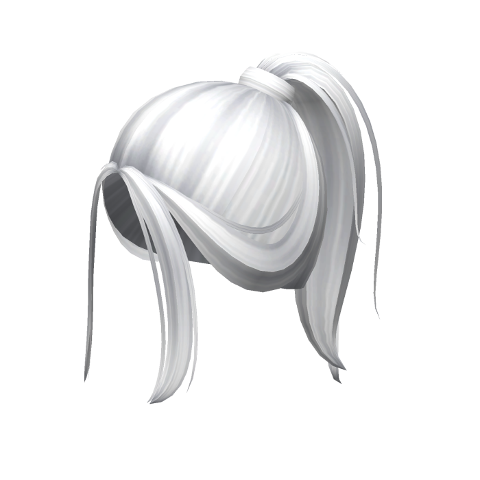 -',ৎ Messy Grunge Preppy Ponytail in White