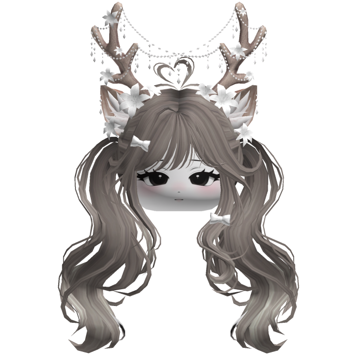 Ethereal Christmas Fairy Fawn Pigtails w/ Antlers