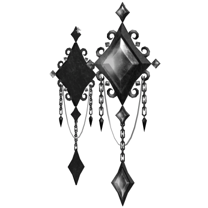 Halloween Gothic Diamond Drop Earrings (Black)