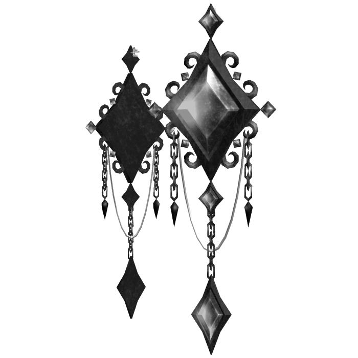 Halloween Gothic Diamond Drop Earrings (Black)