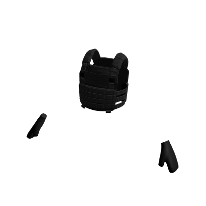 Tactical Black Armored Vest and Gloves Kit