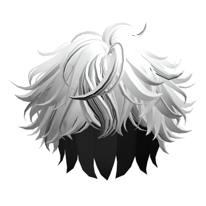 White & Black Messy Fluffy Anime Boy Hair Roblox item
