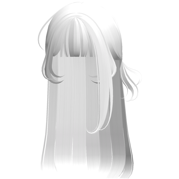 ♡ White Y2K Angelic Long Hair W Side Ponytail Hair