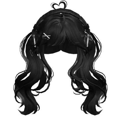 Cute Wavy Pigtails w/Headphonnes (Black)