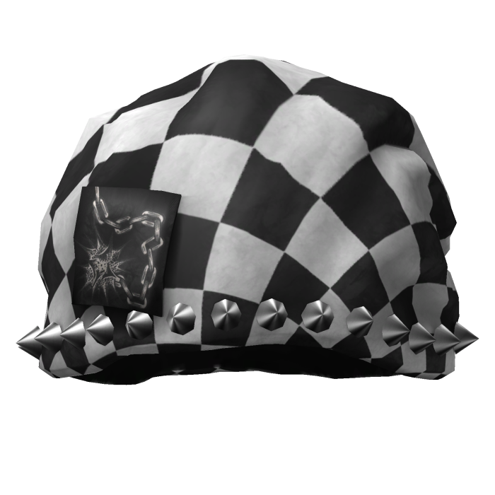 Black Studded Checker Jester Hat