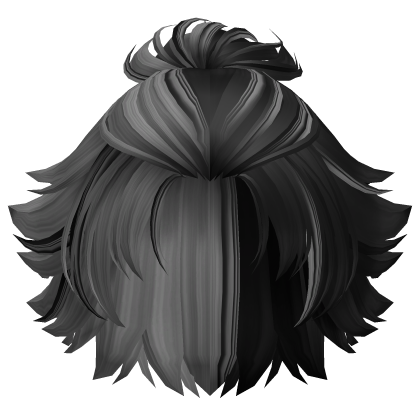Two-Tone Anime Ponytail Boy Hair (Black & Grey) Roblox item