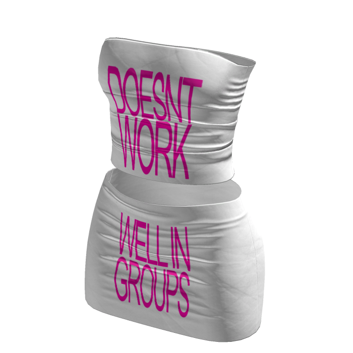 ☆ white "doesnt work in groups" dress