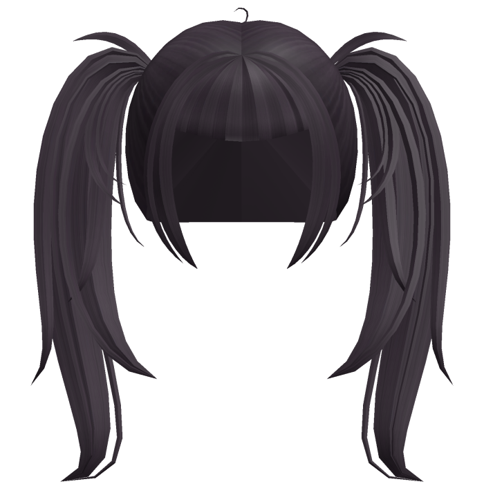 alt y2k messy straight pigtails in dark purple