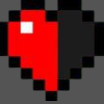 minecraft health pixel heart - half~! Roblox decal