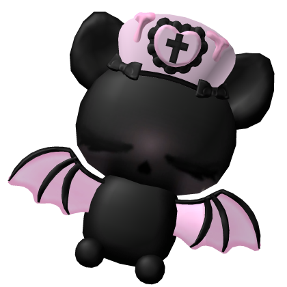 . ‿ ♡ cute black pink nurse bat halloween plushie