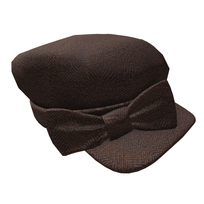 Brown Wool Herringbone Newsboy Cap Roblox item