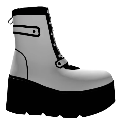 Y2k Emo Heart Boots White - Right Shoe Accessory | Roblox