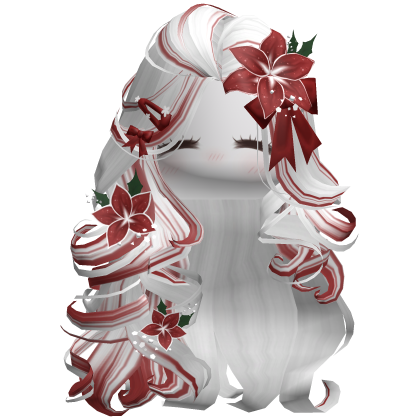 ♡ Christmas Blowout w/ Flowers (White & Red)