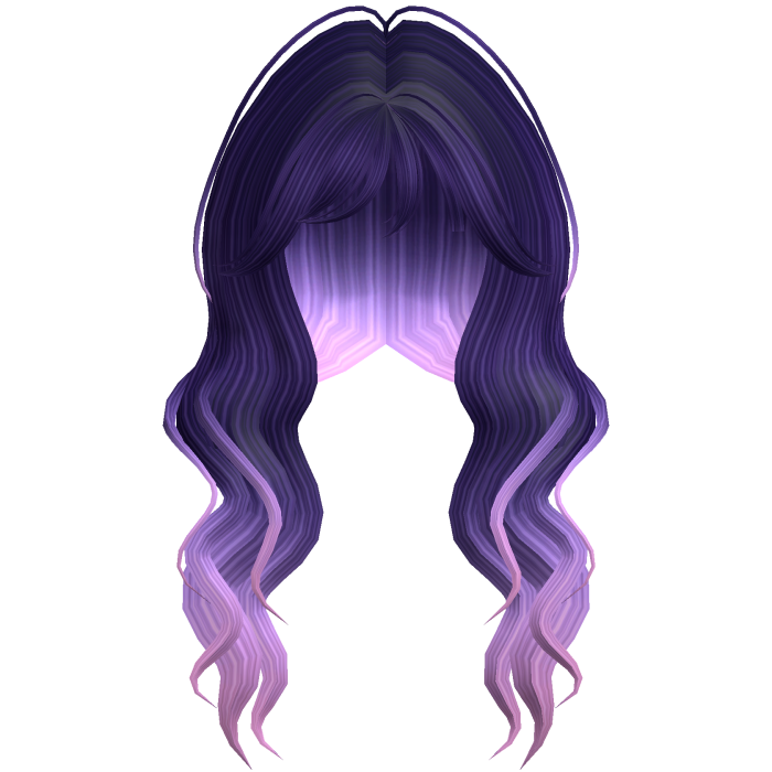 Soft Wavy Hair w/ Side Bangs (Galaxy Purple)