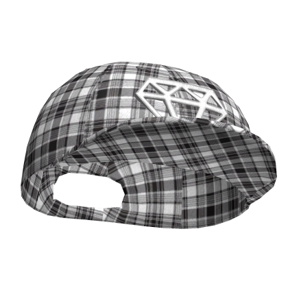 ♡ scene black & grey plaid diamond snapback 
