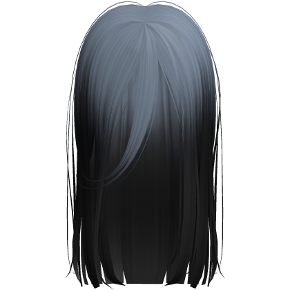Long Messy Goth Horror Hair In Blue Black