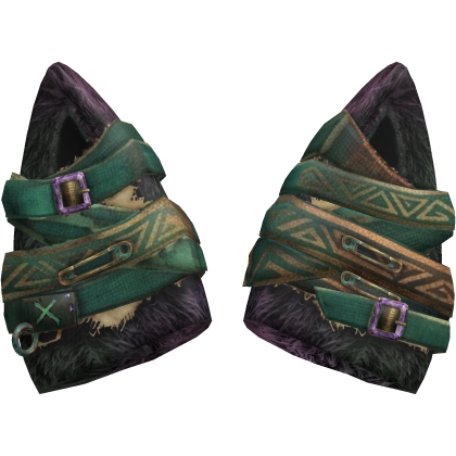 Green Brocade Buckled Cat Ears